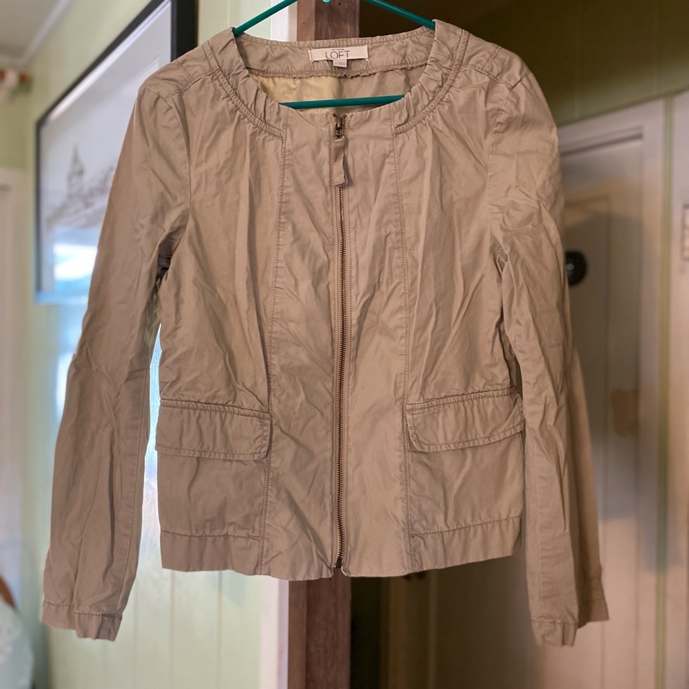 Loft jacket 100% cotton no collar style with gathers